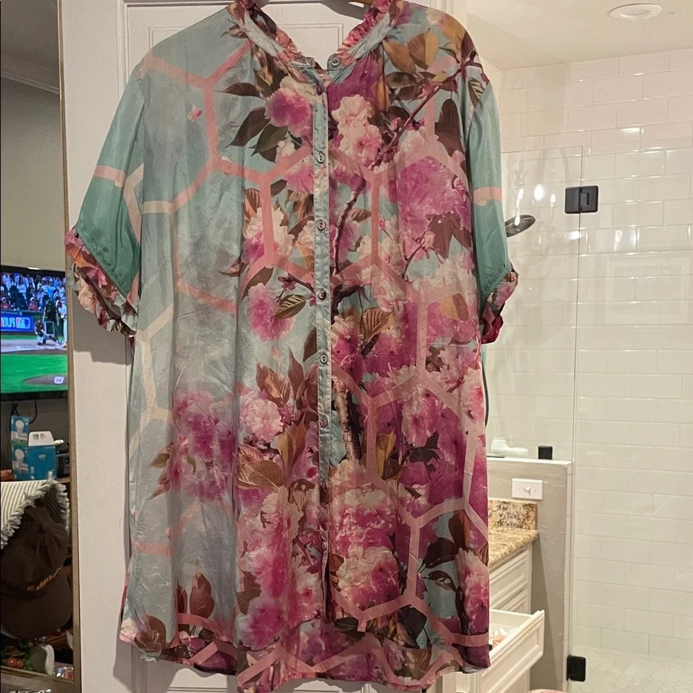 Johnny Was Pastel Floral Blouse - Picture 2 of 6